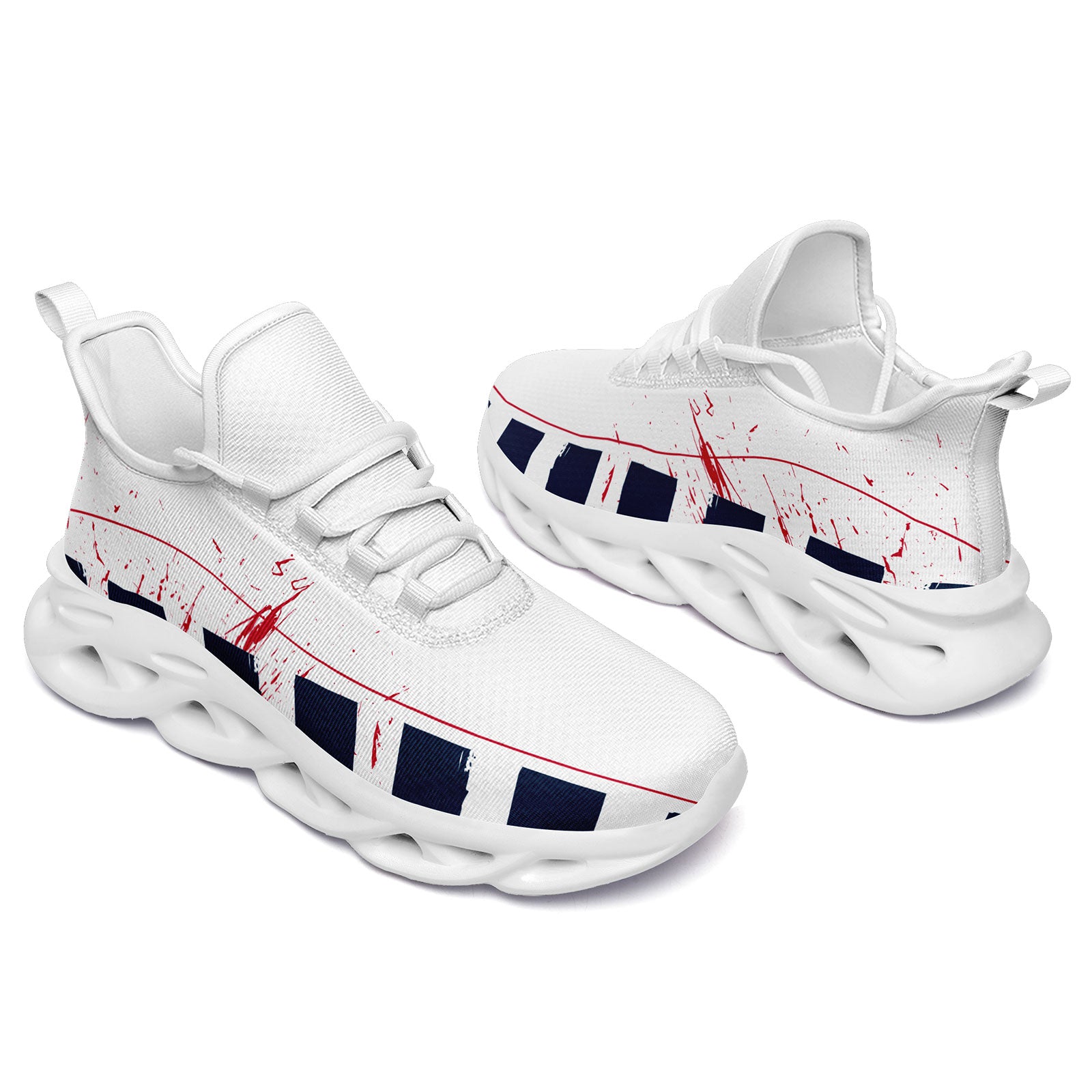 Custom New England MaxSoul Shoes & Hat Combo - Personalized Blue White Red Patriotic Set | Perfect for Sports Fans, Game Day Outfits & American Pride Events