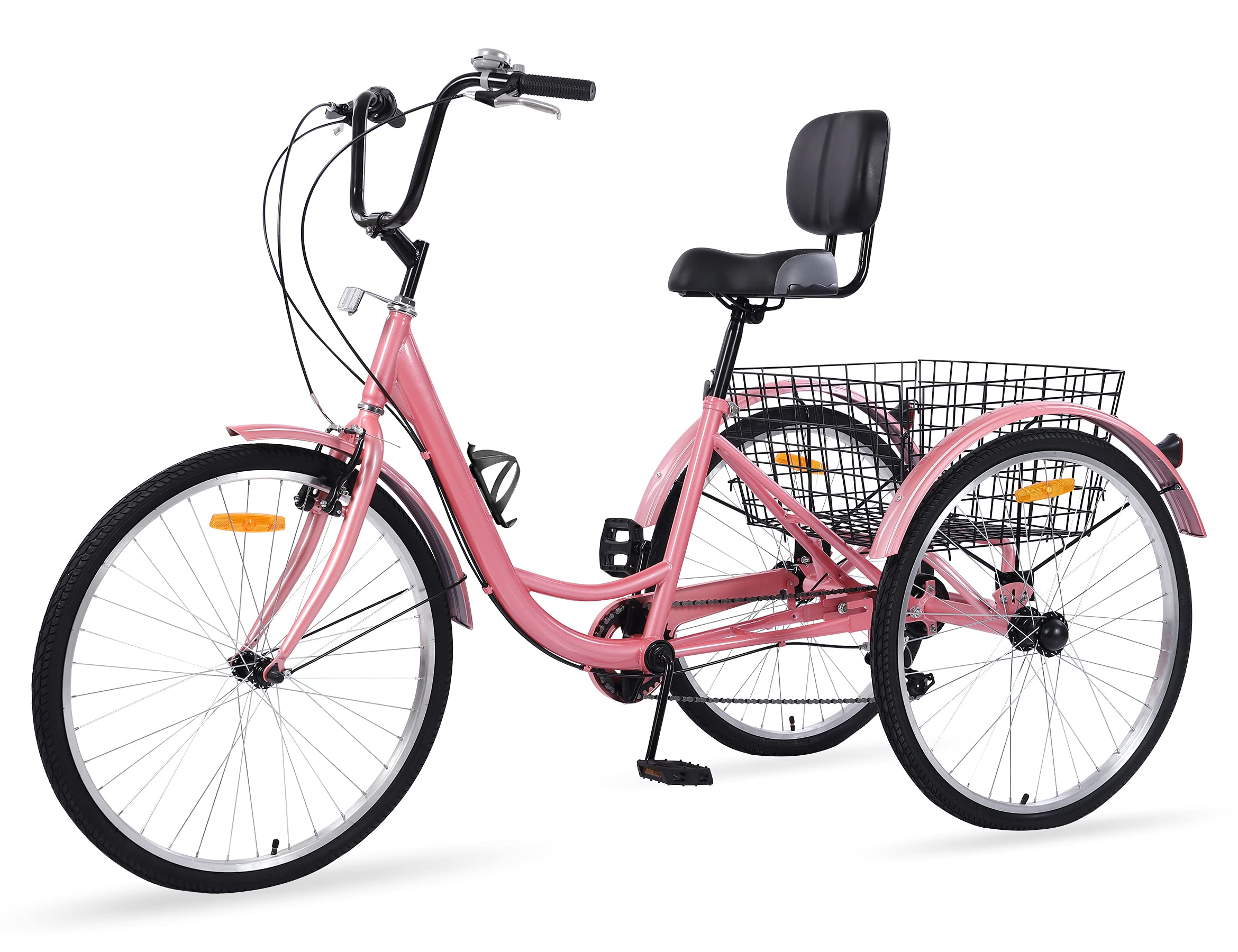 **Sibosen 7-Speed Adult Tricycle - 20/24/26 Inch 3-Wheel Bike with Oversized Comfort Seat - Multiple Colors - Perfect for Commuting, Shopping & Senior Riders**