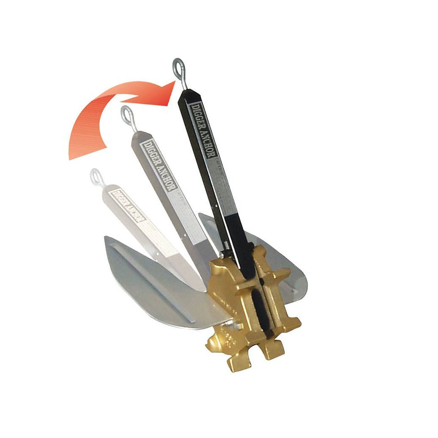12 lb Digger Fresh Water Anchor - Heavy Duty Boat Anchor for Kayaks, Canoes, and Small Boats | Perfect for Fishing and Water Sports