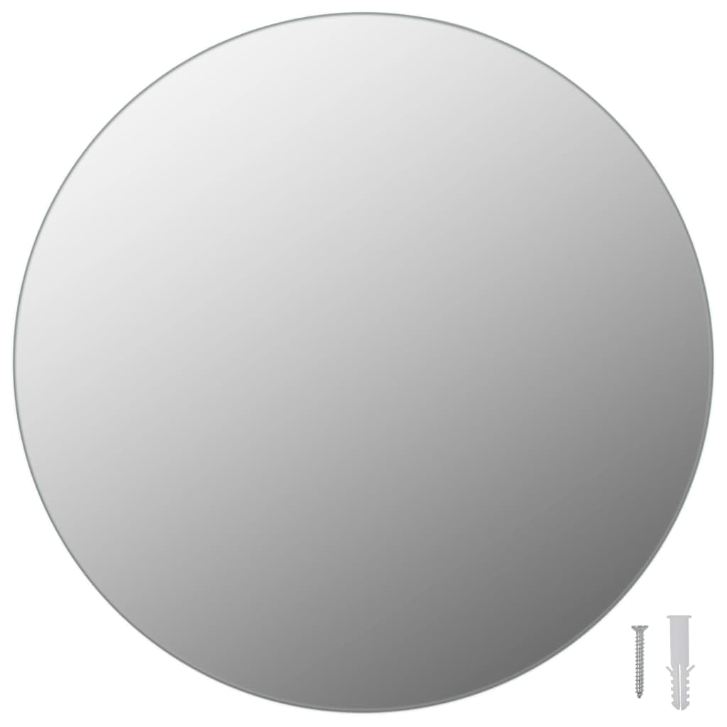 Modern Round Glass Wall Mirror - Bathroom, Vanity, Hall & Entryway Mirror for Bedroom, Living Room & Dressing Room | Home Decor & Makeup Mirror for Daily Use