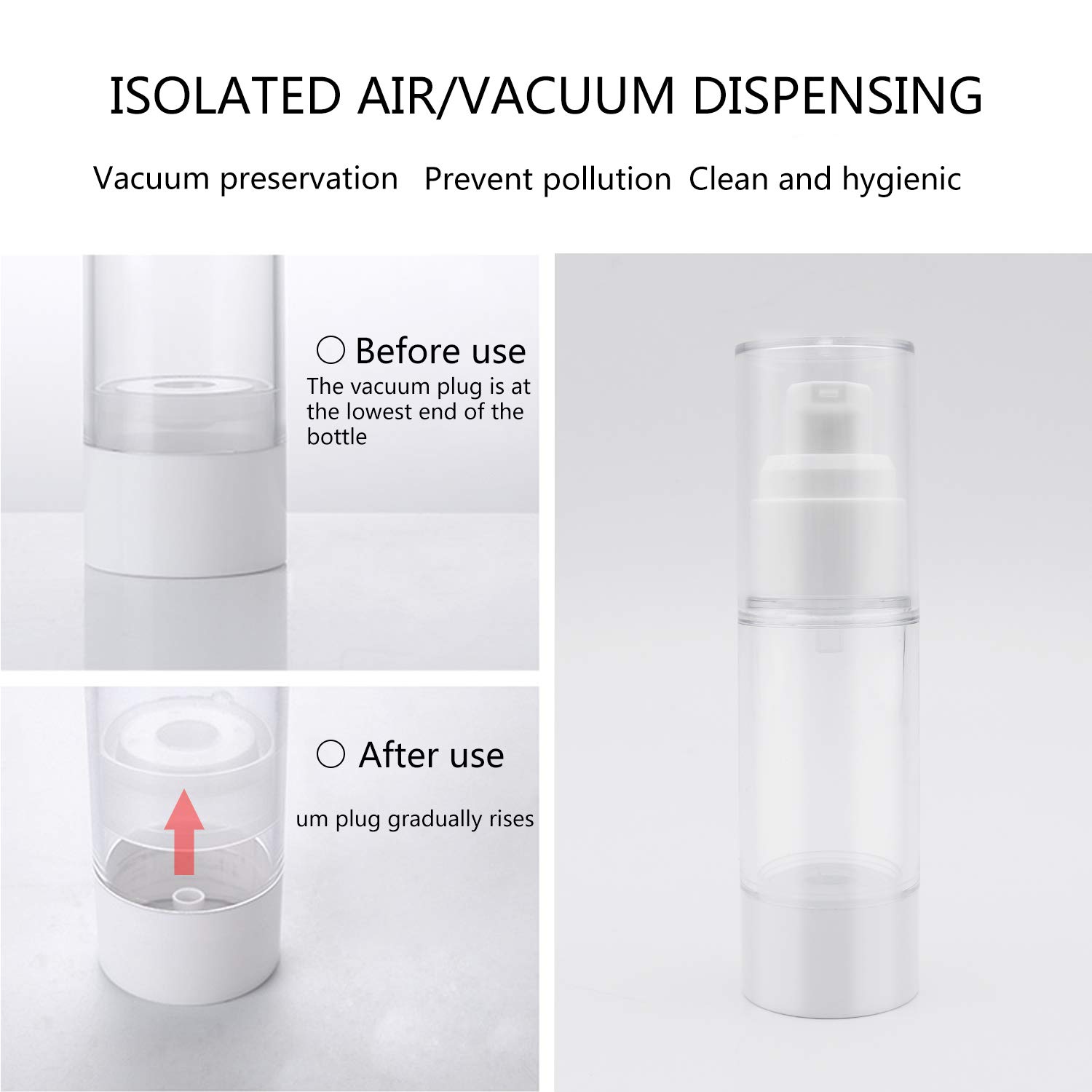 TrendBox 120ml Airless Pump Bottles for Lotion & Cream - 6 Pack, Travel & Home Use