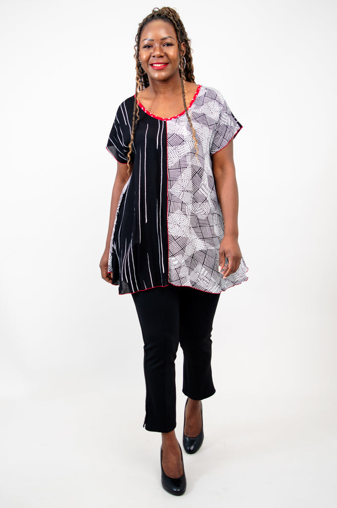 Gayle Top - Textured Abstract Print Women's Blouse | Stylish Casual & Office Wear for Everyday Outfits
