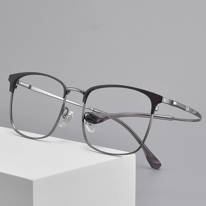 Bclear Unisex Full Rim Square Titanium Eyeglasses 36113 - Lightweight Durable Frame for Men & Women - Perfect for Reading, Work, and Everyday Fashion
