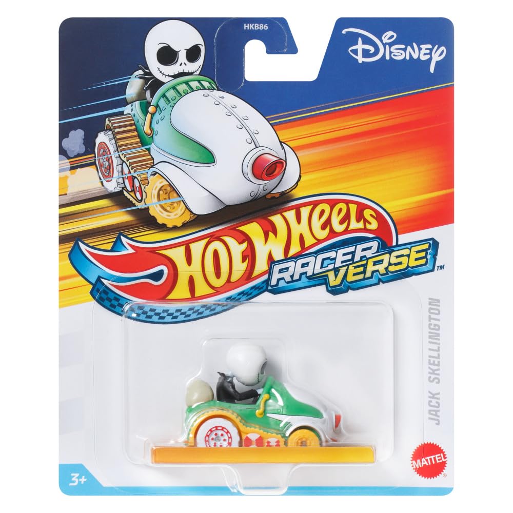 Hot Wheels Racer Verse Toy Vehicle - Jack Skellington The Nightmare Before Christmas Die-Cast Car - Collectible Toy for Kids & Adults - Perfect for Halloween Decor, Movie Fans & Car Collectors