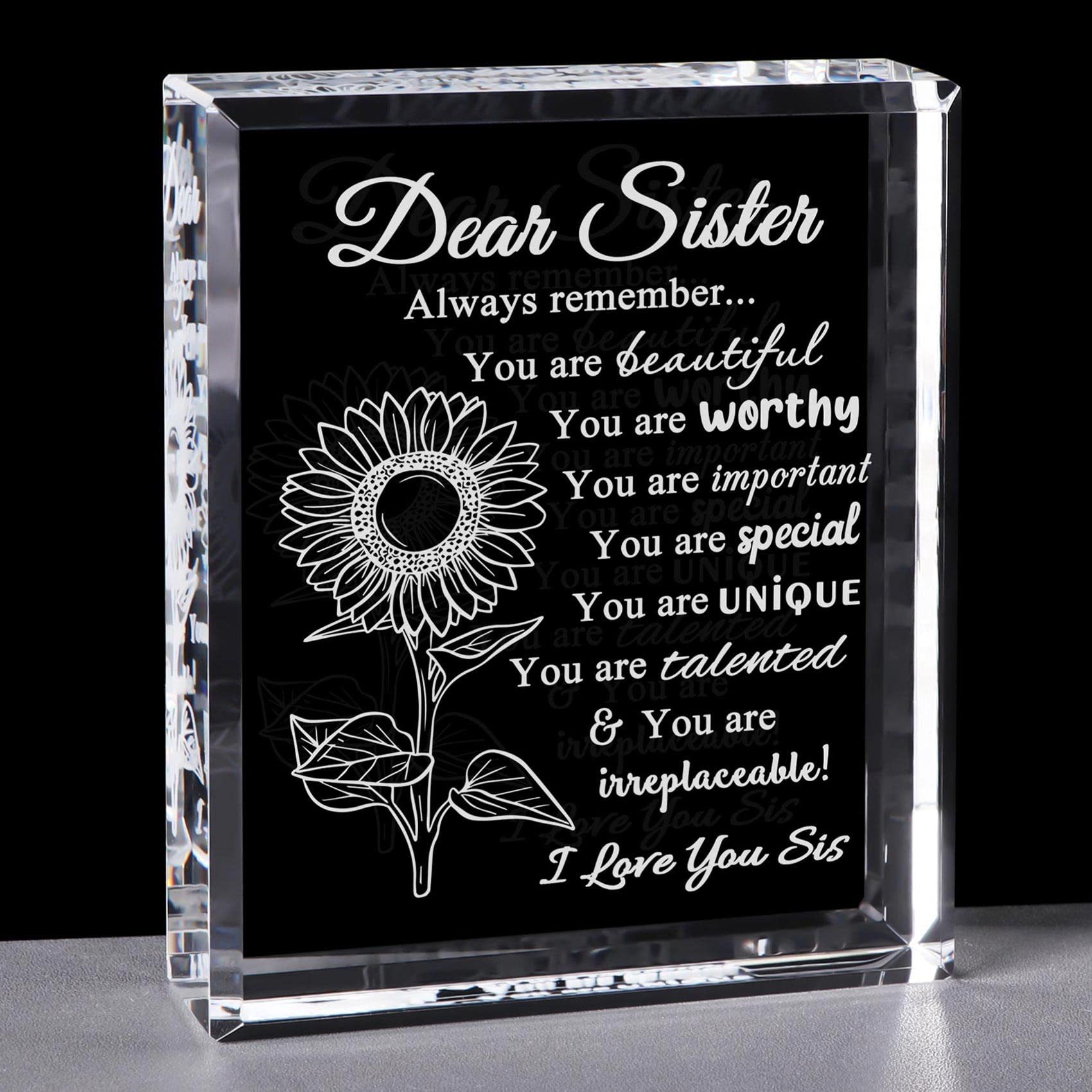 YWHL Sister Birthday Gifts - Thoughtful Crystal Keepsake for Women | Christmas Present for Sister | Perfect for Birthdays, Anniversaries & Special Occasions