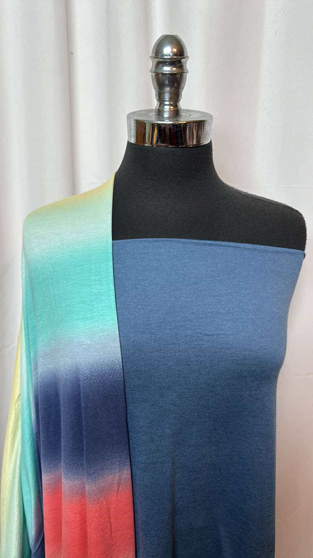 Ombre & Denim Fabric Bundle - 2 Yards Ombre Rayon Spandex & 2 Yards Featherweight Denim - Perfect for DIY Fashion, Quilting, and Home Decor Projects - A26964