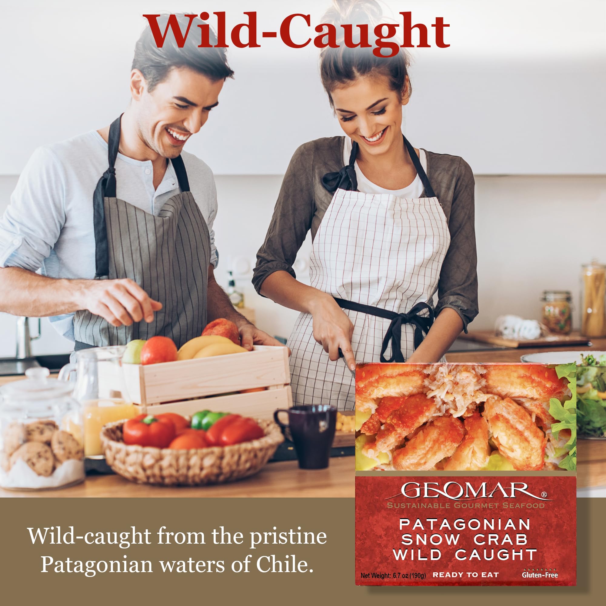 GEOMAR - Wild-Caught Patagonian Snow Crab Meat, 6 oz Can (Pack of 2) | Sustainably-Sourced, Tender Crab Meat | High Protein, Rich in Omega-3, Keto & Paleo Friendly | Perfect for Salads, Pasta & Seafood Dishes