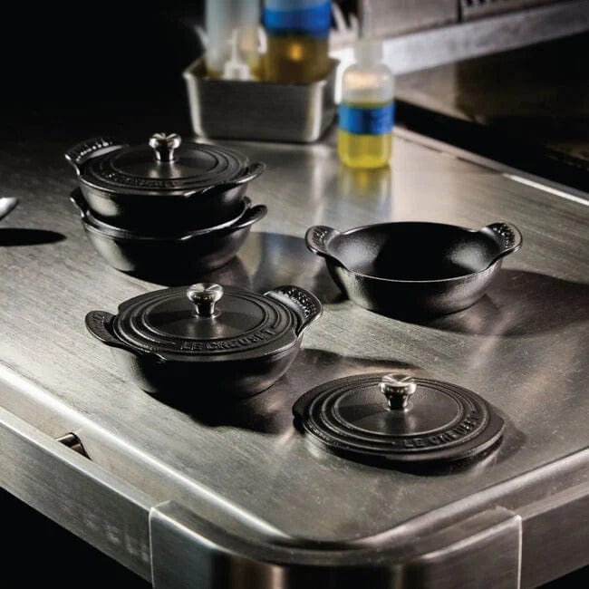 Le Creuset Gourmand Collection Braiser with Lid - Licorice Black - 4-Piece Set | Perfect for Slow Cooking, Roasting & Serving Dishes