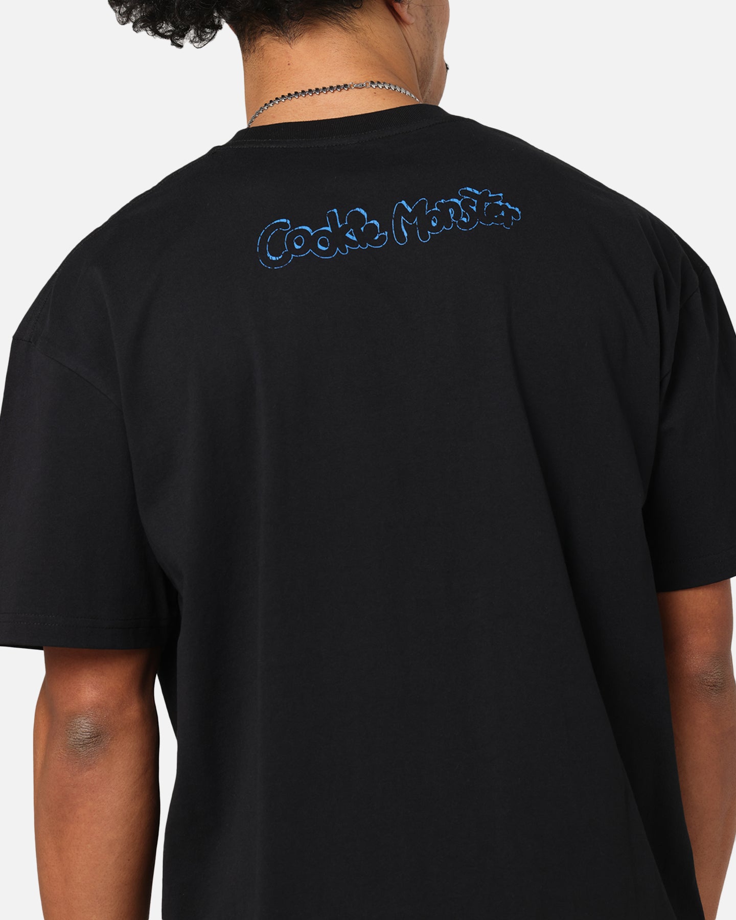 American Thrift X Sesame Street Cookie Monster Graphic Heavy Cotton T-Shirt Black | Casual Wear & Street Fashion