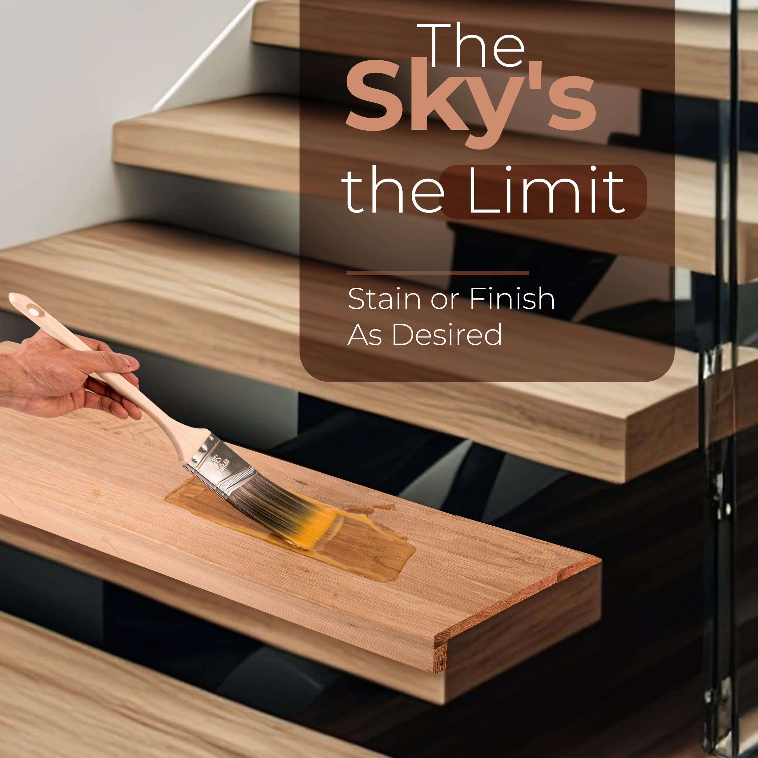 Premium Unfinished Red Oak Stair Treads - Solid Hardwood Stair Steps for Elegance & Durability - Easy to Clean & Customize - Perfect for Home Staircase Renovation, DIY Projects & Interior Decoration
