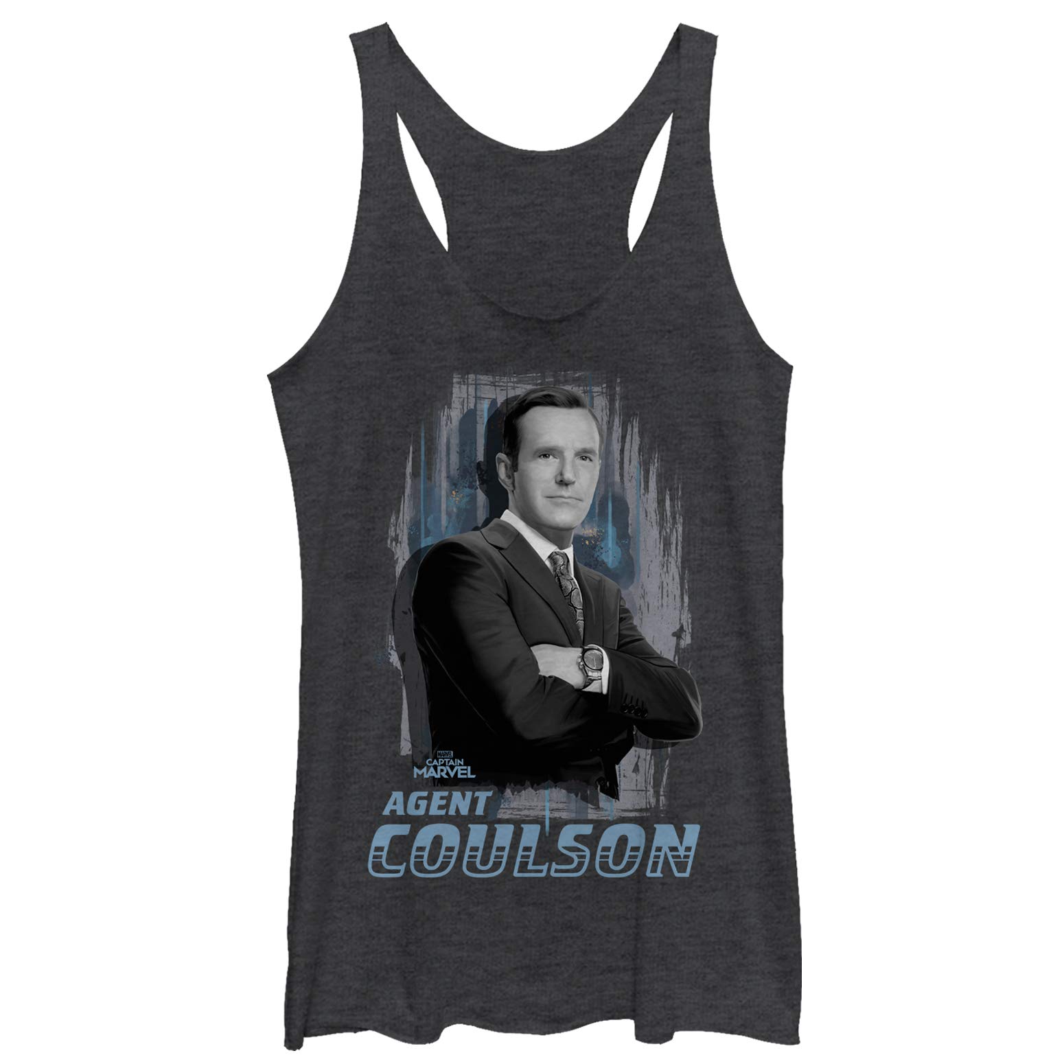 Marvel Agent Coulson Women's Racerback Tank Top - Superhero Graphic Tee for Cosplay, Comic Con & Casual Wear