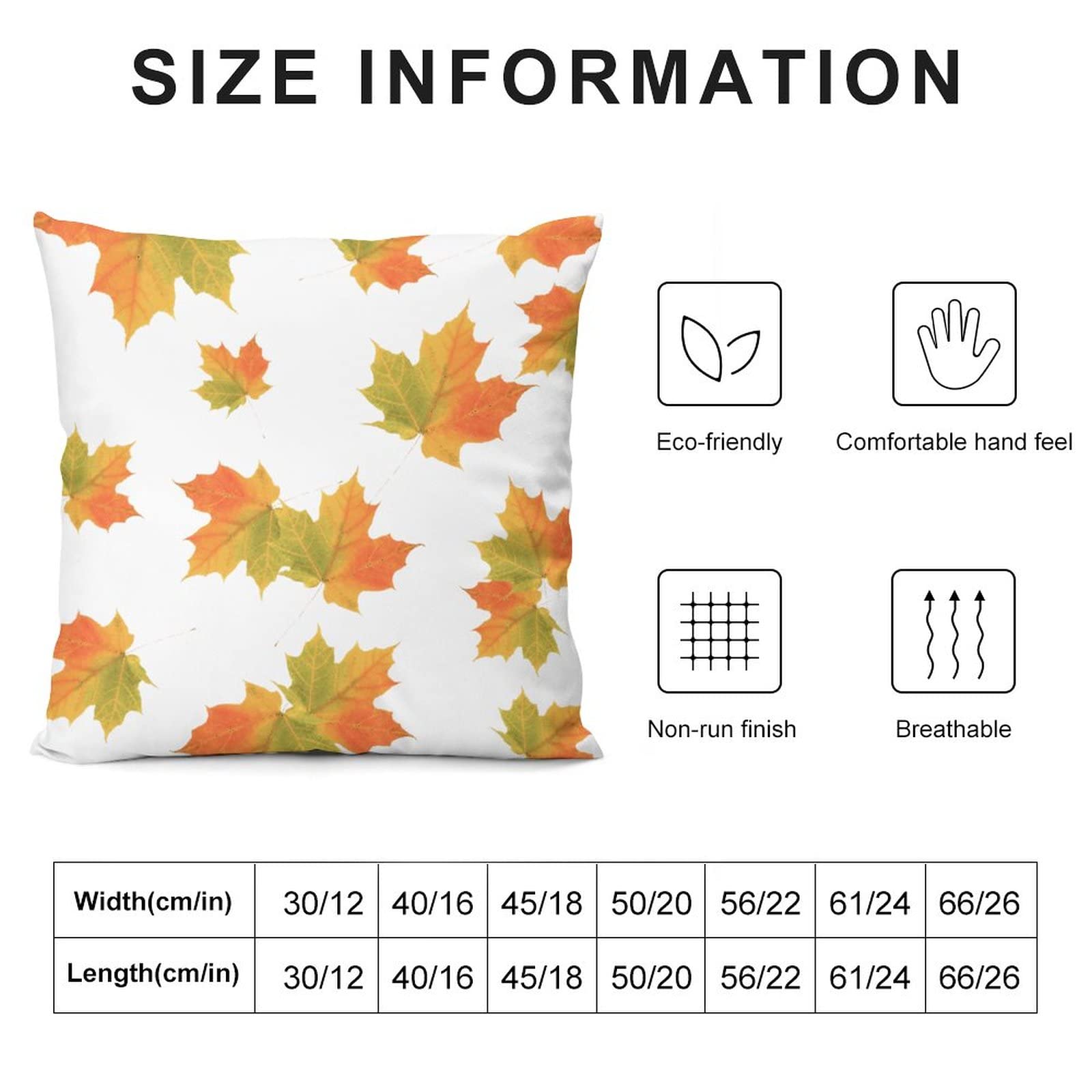 Farmhouse Style 24x24 Inch Fall Maple Leaves Pillow Covers - Thanksgiving & Holiday Decor Throw Cushion Covers for Sofa, Couch and Bed - Cozy Autumn Home Decor for Living Room & Bedroom