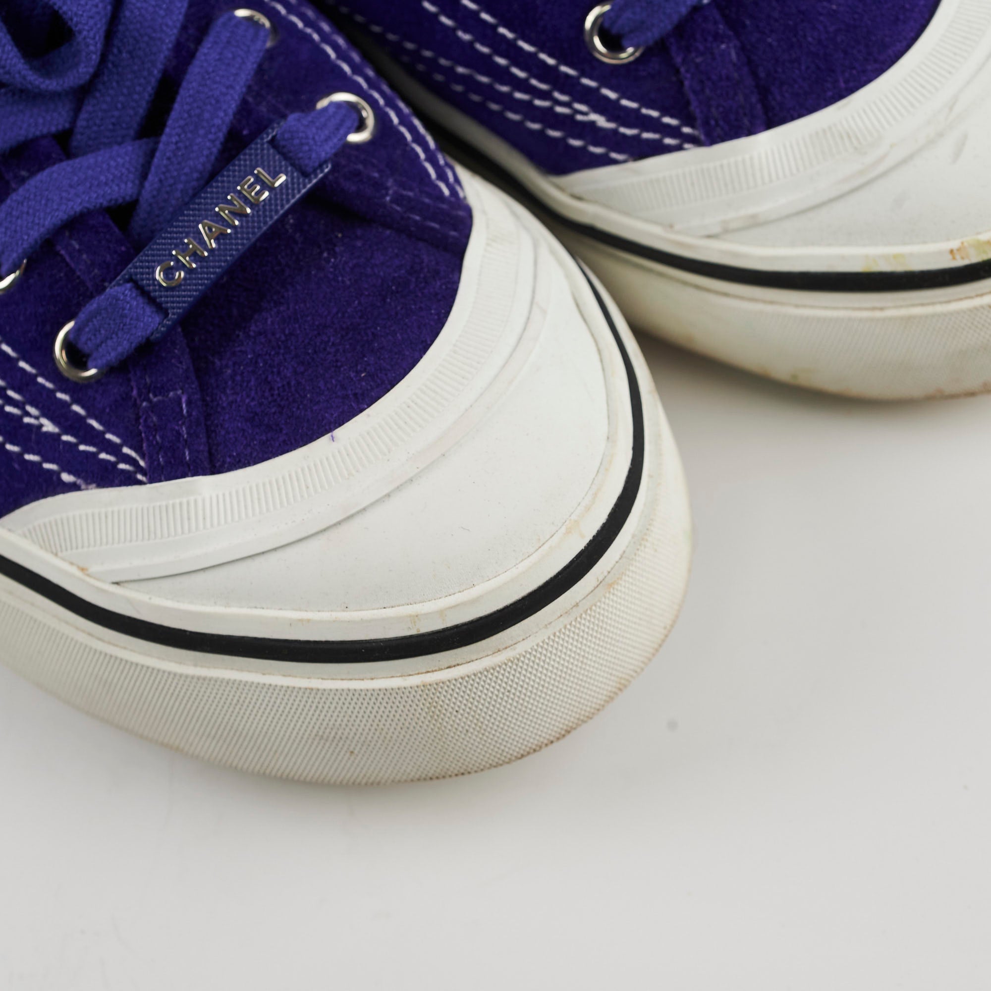 Chanel Blue Suede Women's Sneakers - Size 40 | Luxury Designer Shoes for Casual Wear & Fashion Outfits
