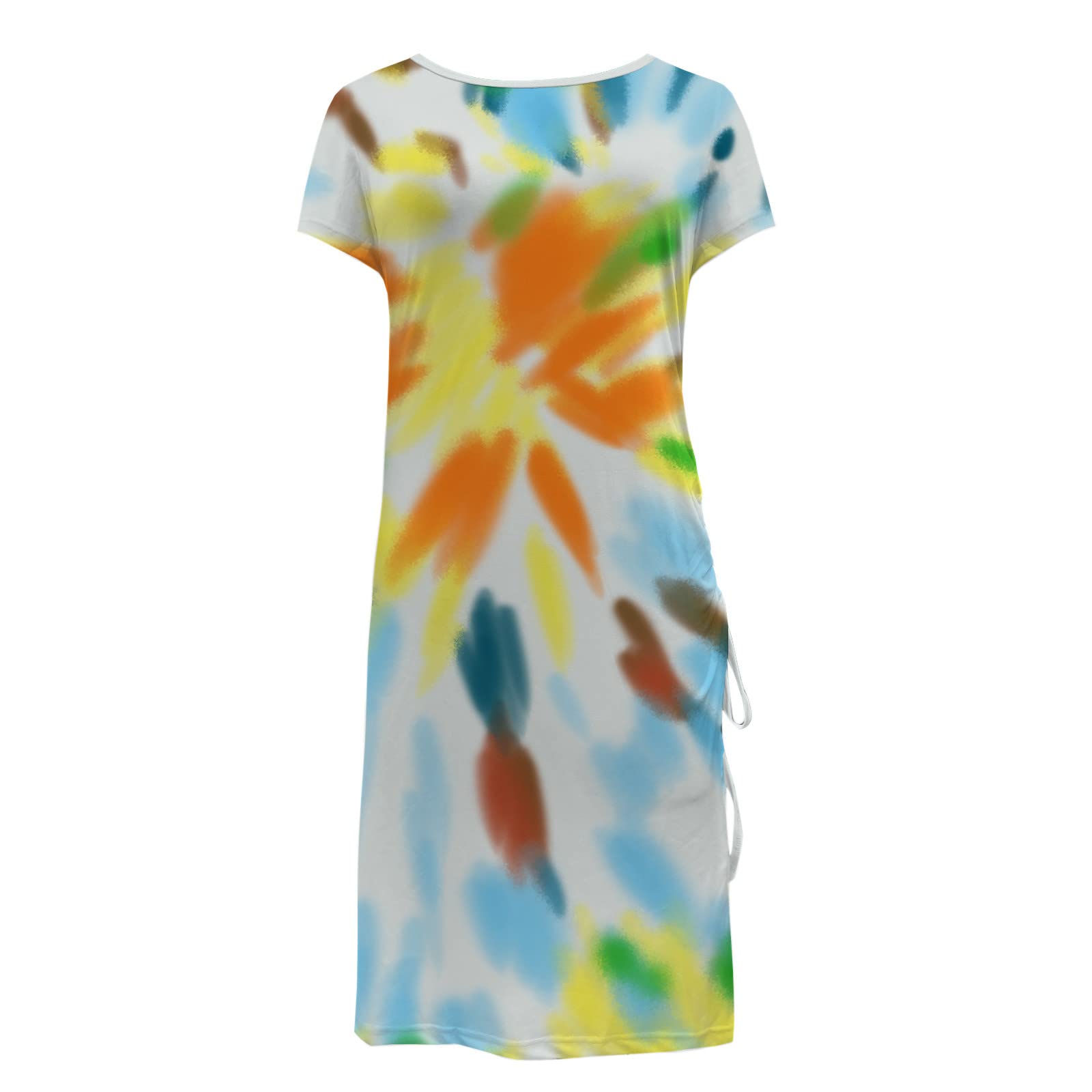 **Sexy Bodycon Midi Dress for Women - Short Sleeve Ruched Party Dress with Slit, Plus Size Casual Summer Dress - Perfect for Night Out, Club, Date & Vacation**