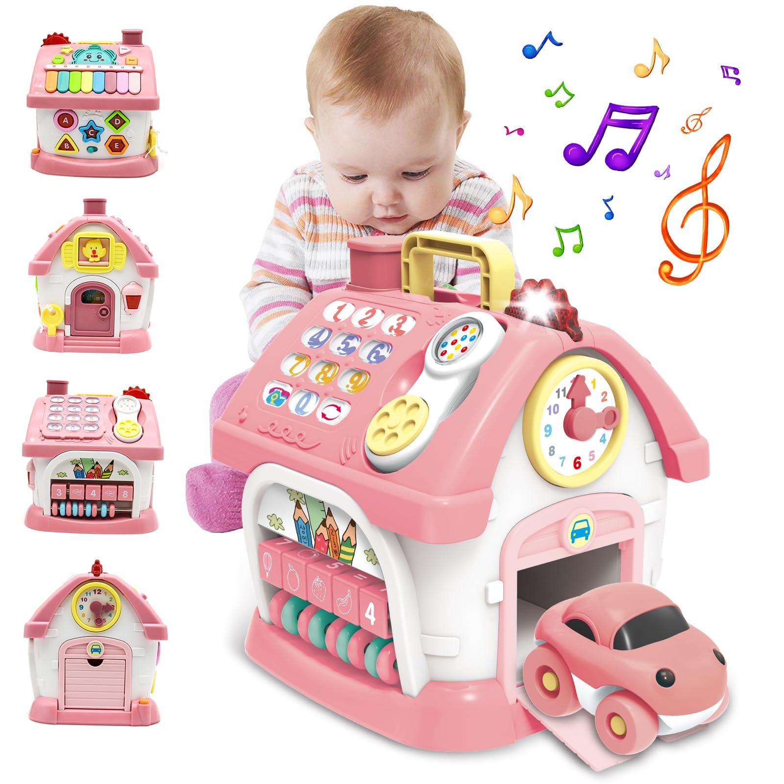 Montessori Toys for 1 Year Old Girls - 8-in-1 Musical Learning House Baby Toy for 6-18 Months | Educational Toddler Toys for 1-2 Year Olds | Perfect Birthday Gift for Girls | Great for Early Learning & Indoor Playtime