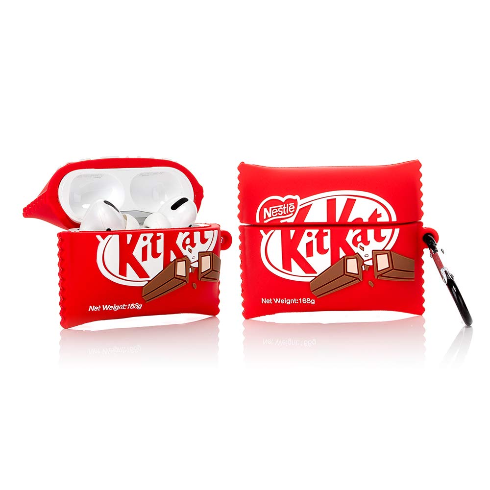 Funny 3D Cartoon AirPods Pro Silicone Case - Cute KitKat Snack Design [Fun Snacks Series 2] | Protective Cover for Daily Use, Travel & Gift Giving
