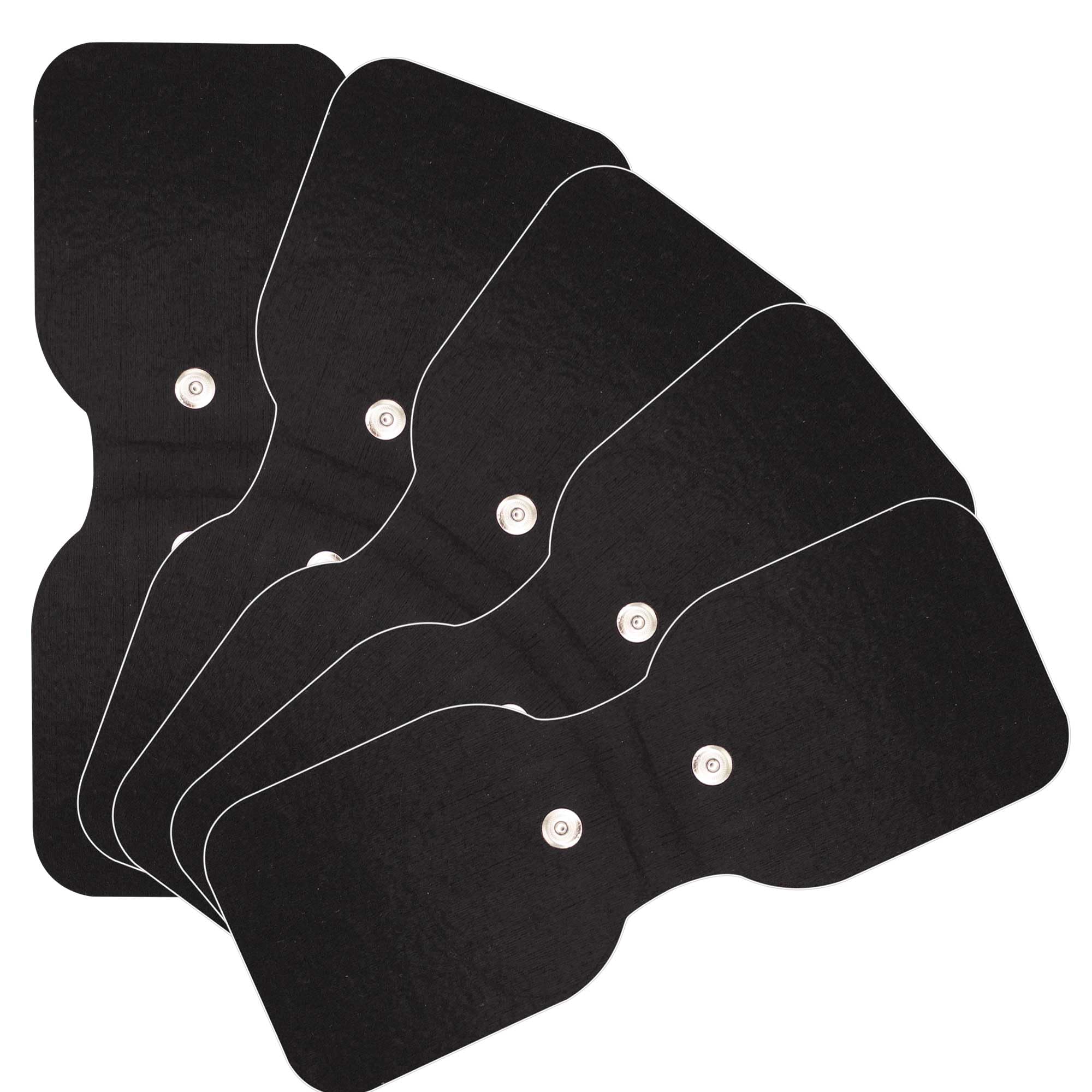 Med-Fit Wireless TENS Unit Electrode Pads - Large 20x10cm Black Cloth Electrodes (5 Pack) for Back Pain Relief - Perfect for Home Therapy & Muscle Recovery