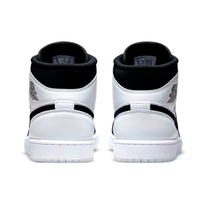 Air Jordan 1 Mid Diamond Black White Sneakers - Men's Basketball Shoes for Casual Wear & Street Style Fashion
