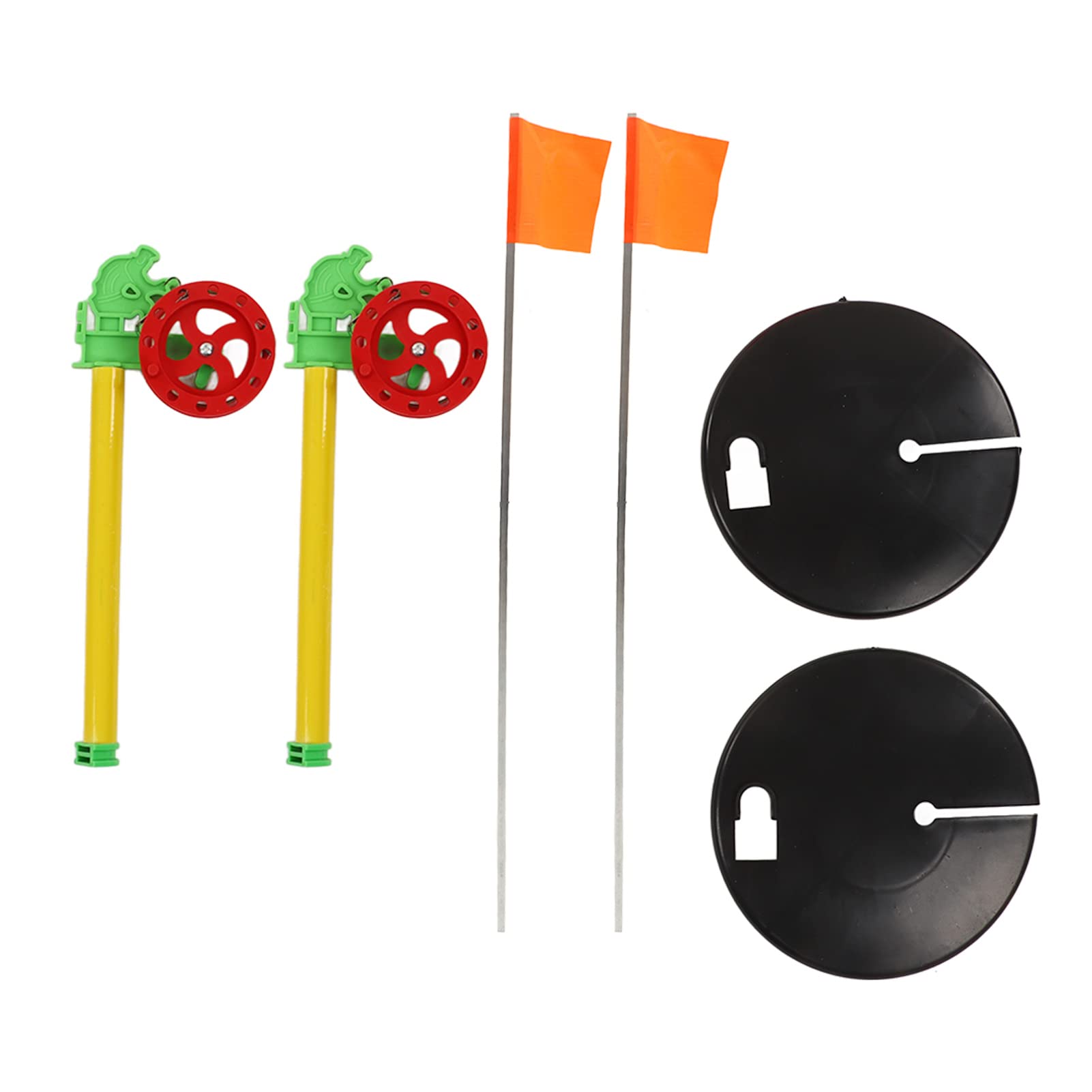 VGEBY 2PCS Ice Fishing Flags with Hook & Line - Floating Fishing Platform for Winter Outdoor Activities - Perfect for Ice Fishing, Snow Field Adventures & Cold Weather Fishing Trips