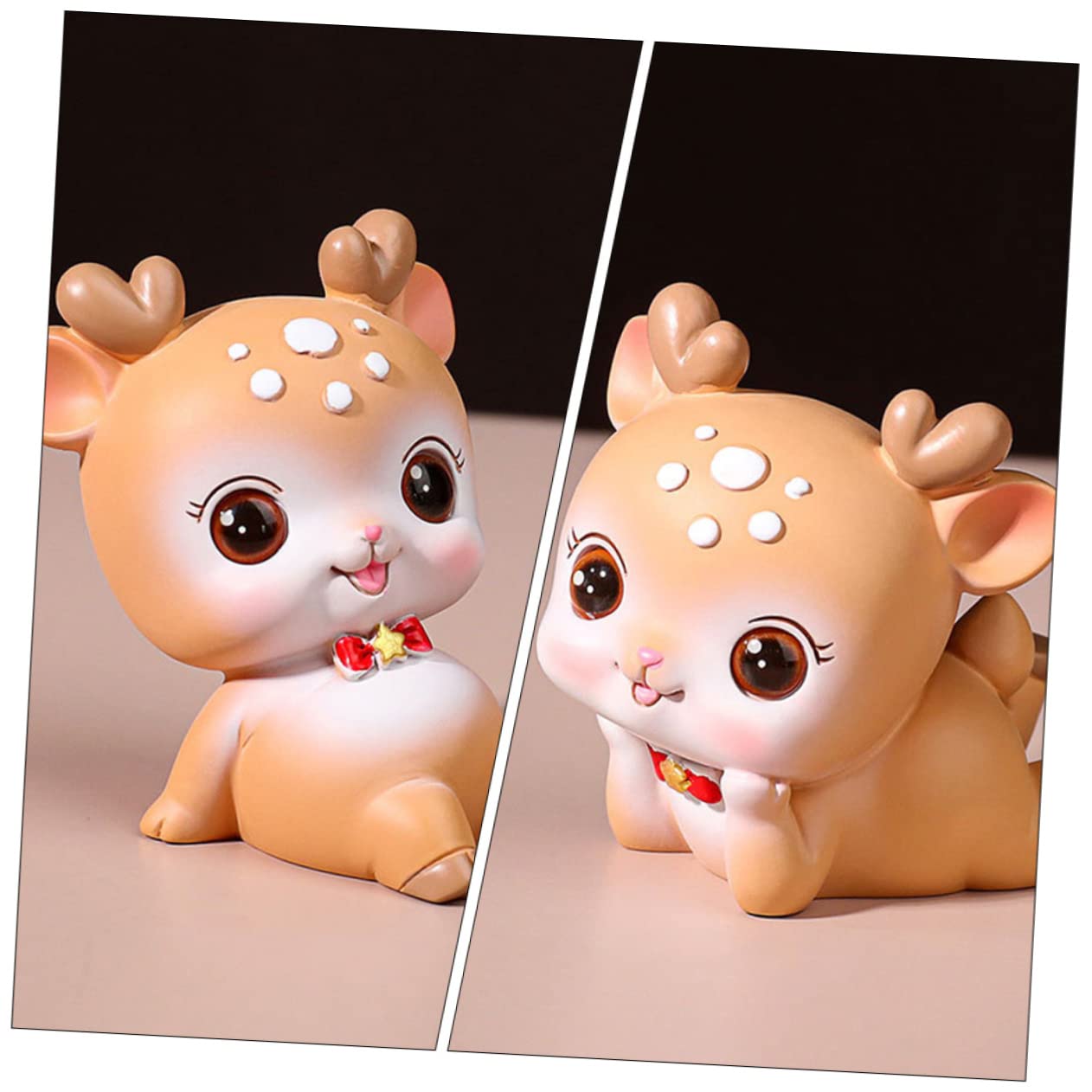 Balacoo 8-Piece Cute Deer Figurine Set - Brown Resin Animal Toys for Kids, Children's Room Decor, Educational Number Learning Toys | Perfect for Nursery Decor, Birthday Gifts & Playroom Display