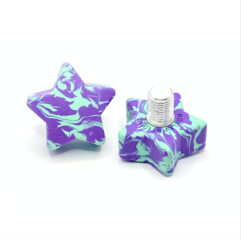 RollerStuff Twinkle Toes Adjustable Toe Stops Sully Swirl - Purple & Aqua Roller Skating Accessories for Derby, Artistic & Outdoor Skating