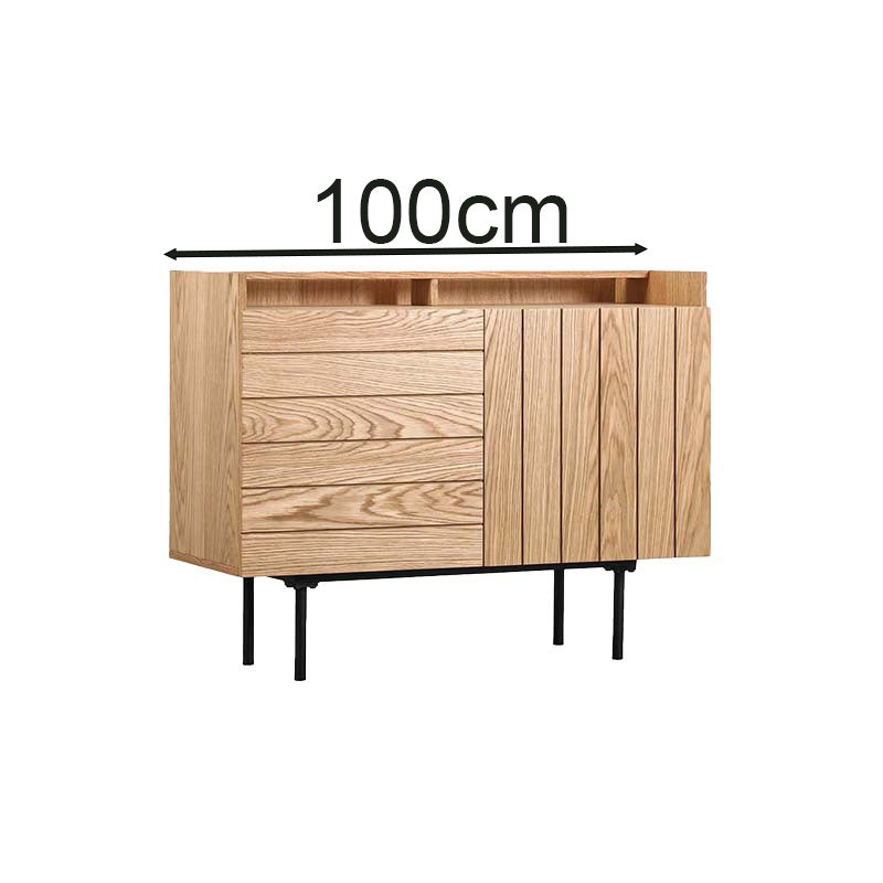 ZANE 100cm Natural Oak Sideboard Buffet Cabinet - Modern Dining Room Storage for Dishes, Linens & Entertaining Essentials