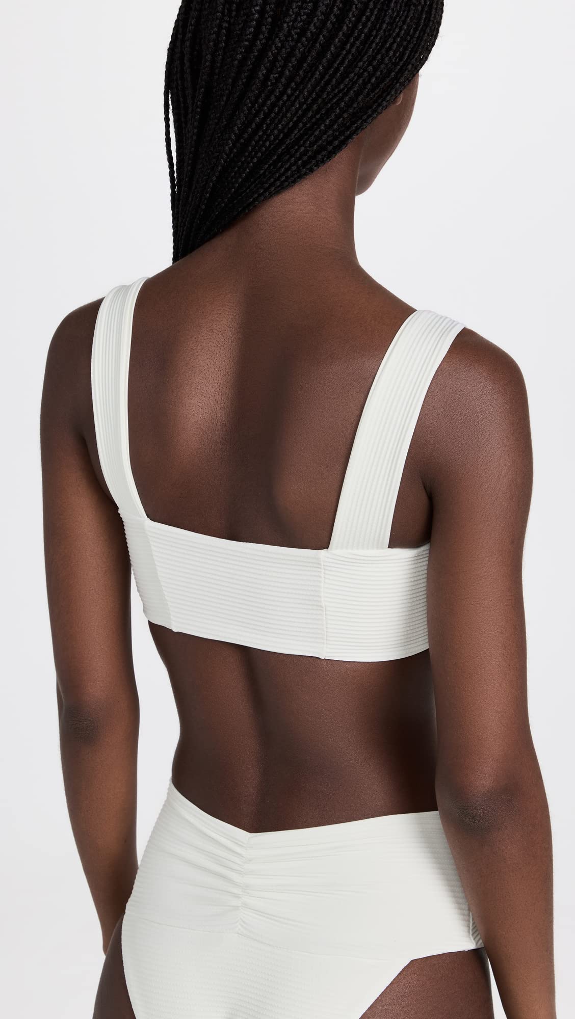 L*Space Eco Chic Econyl Marlee Bikini Top for Women - Sustainable Ribbed Swim Bralette with Front Ruching | Perfect for Beach Vacations, Pool Parties & Summer Getaways