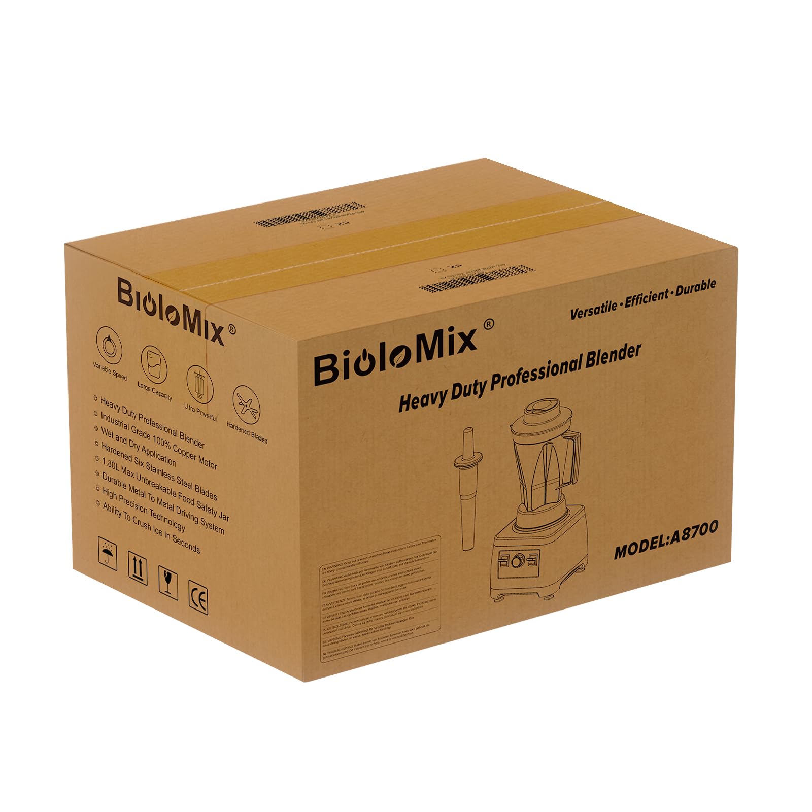 BioloMix 2200W Heavy Duty Commercial Blender - Professional Grade Countertop Blender with 70oz BPA-Free Jar - Perfect for Smoothies, Protein Shakes, Frozen Drinks, Ice Crushing, Soup Making & Food Prep (Red) - Ideal for Restaurants, Juice Bars & Home Kitchens