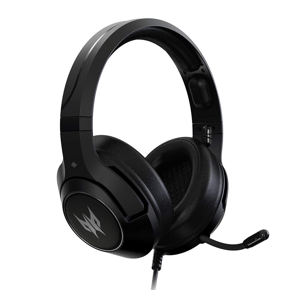 Acer PHW920 Predator Galea 350 7.1 Surround Sound Gaming Headset with 50mm Neodymium Drivers, Retractable Noise-Canceling Microphone & In-Line Controls - Perfect for PC, PS4, Xbox Gaming & Streaming (Black)