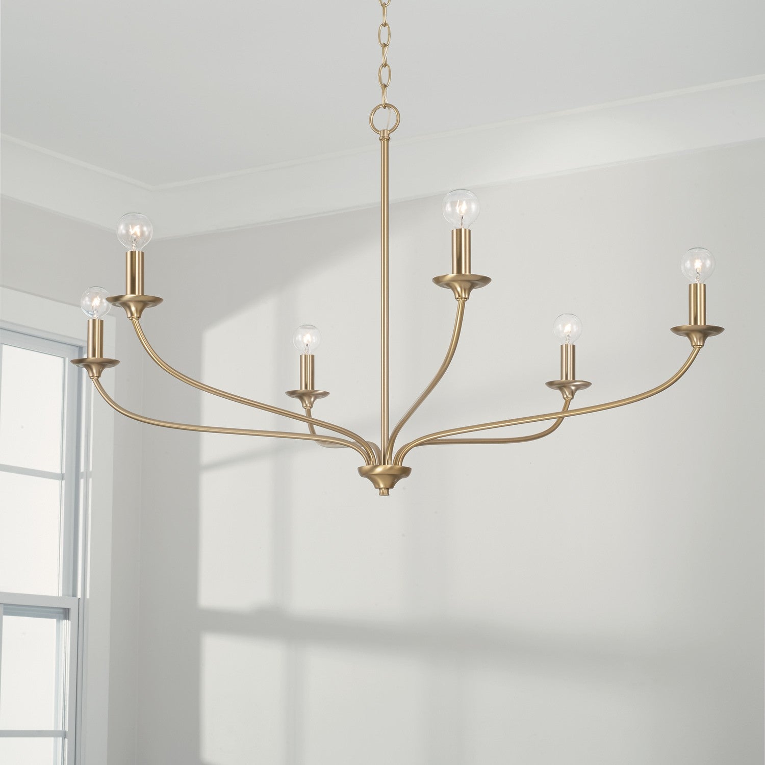 Elegant Six-Light Chandelier by Capital Lighting - Modern Crystal Ceiling Fixture for Dining Room, Bedroom & Living Room Decor