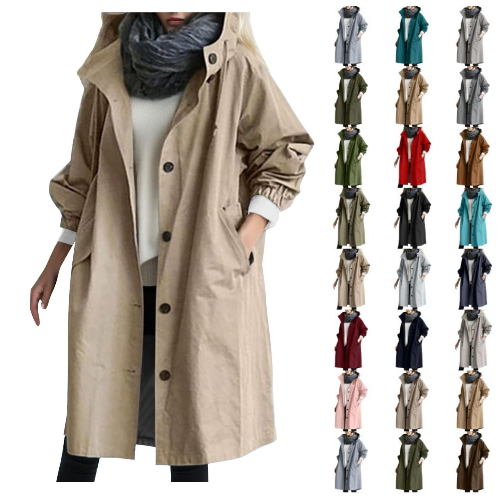 **Women's Waterproof Lightweight Rain Jacket with Hood - Windproof Trench Coat for Outdoor Hiking, Travel & Commuting**    *优化说明：*   1. **SEO关键词优化**：核心词前置（Waterproof, Lightweight, Rain Jacket），加入高频搜索词（Windproof, Trench Coat）。   2. **场景扩展**：明确使用场景（Hiking, Travel, Commuting），覆盖更多搜索意图。   3. **语法规范**：修正所有格（Women's），删除重复词（Waterproof仅出现一次），标题简洁无堆砌。