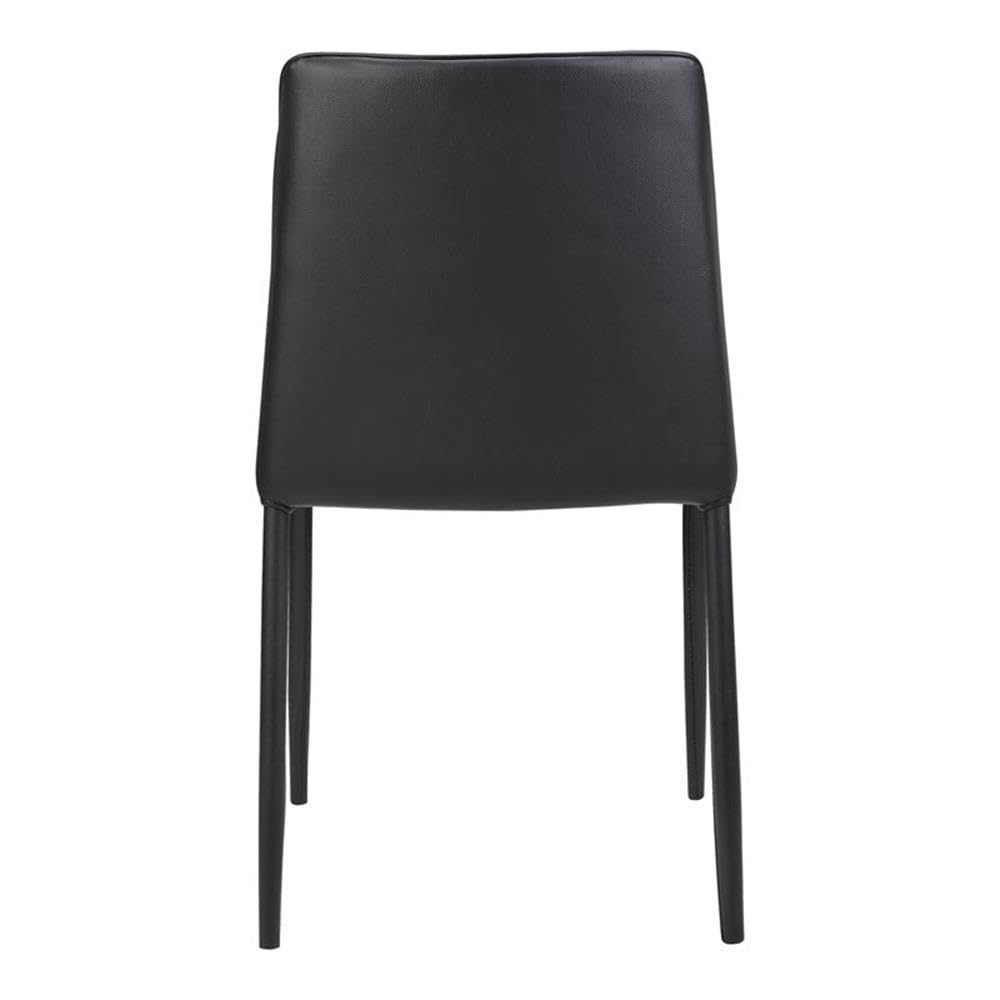 Nora Dining Chair Set of 2 - Modern Black Vegan Leather Upholstered Side Chairs for Kitchen, Dining Room & Office - Comfortable & Stylish Seating Solution