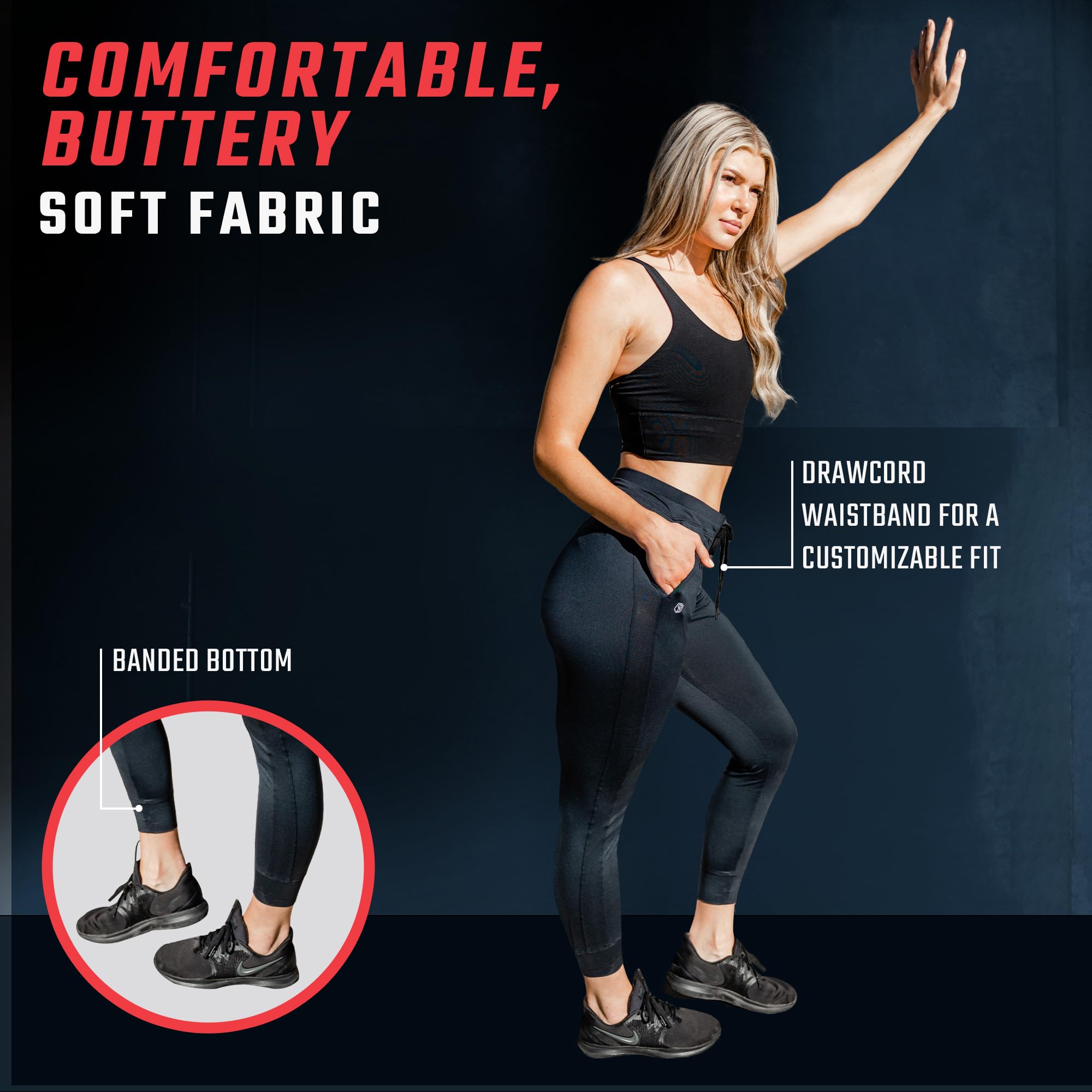 Women's Primitive Rest Day Athleisure Joggers with Pockets - Comfortable Lounge Pants for Yoga, Running & Casual Wear