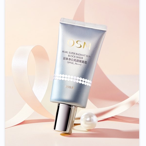 OSM Pearl Super Radiant Sun Block Sheer SPF 50+ - Lightweight Daily Face Sunscreen for Women, Oil-Free & Non-Greasy - Perfect for Beach, Outdoor Activities & Everyday UV Protection