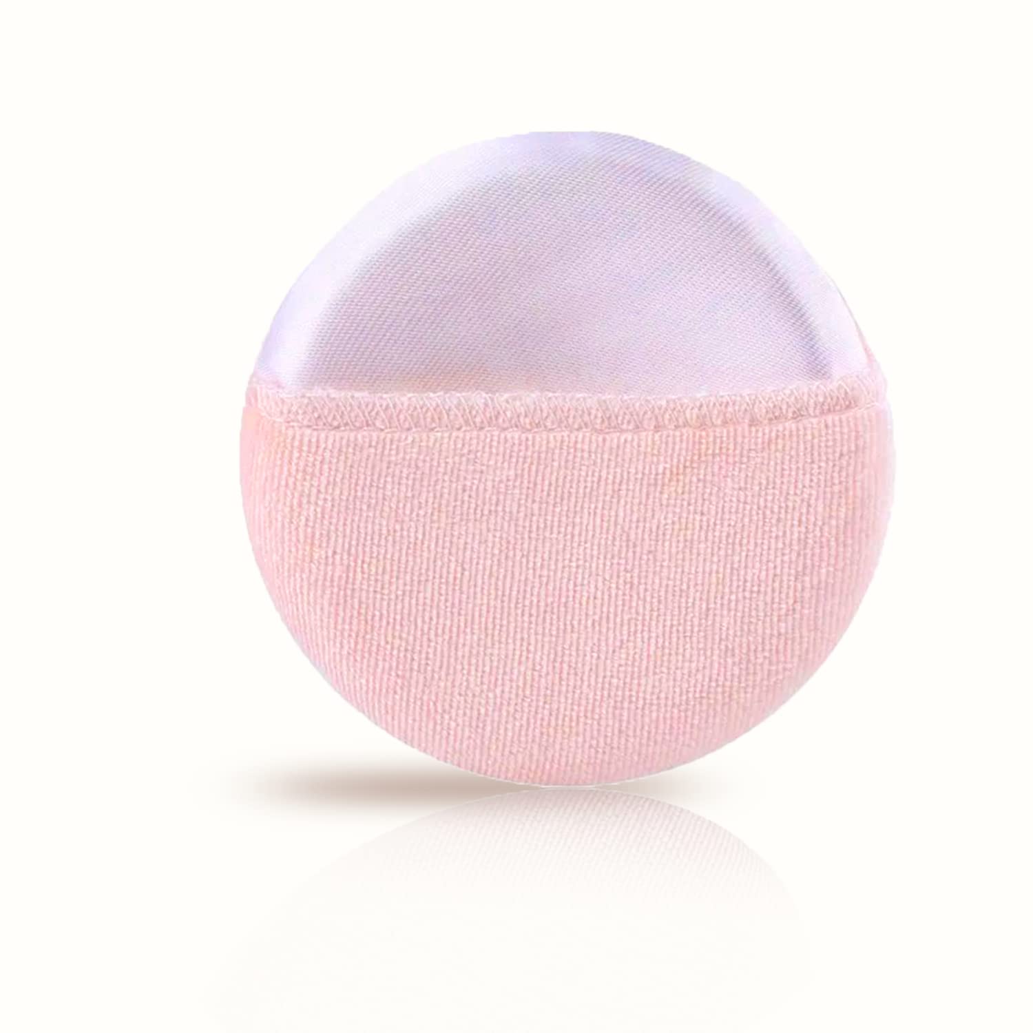 Majestique Large Round Cotton Powder Puffs for Makeup - Washable Face & Body Puffs for Loose Mineral Powder (Champagne) - Perfect for Professional Makeup & Home Beauty Routines