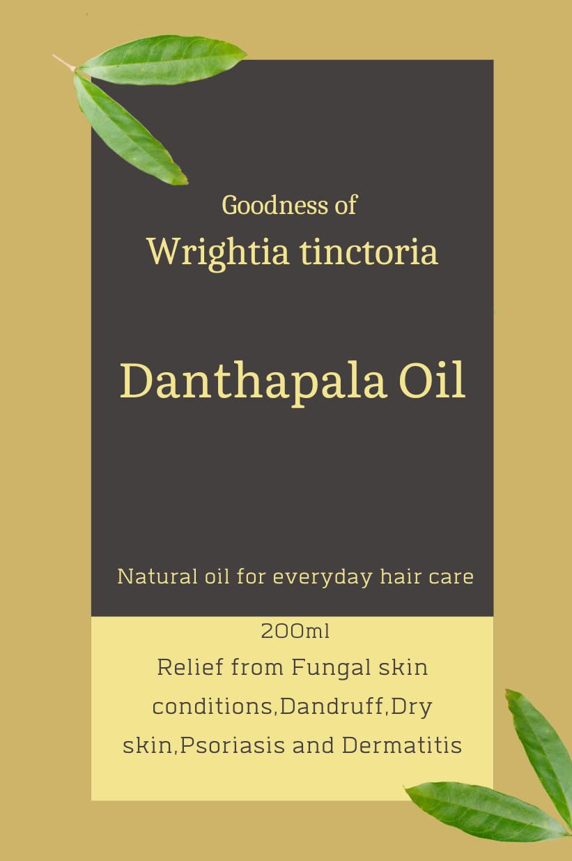 Wrightia Tinctoria Oil (Danthapala Oil) - 200ml - Natural Hair & Skin Care for Dryness & Scalp Health - Perfect for Ayurvedic Massage & Aromatherapy