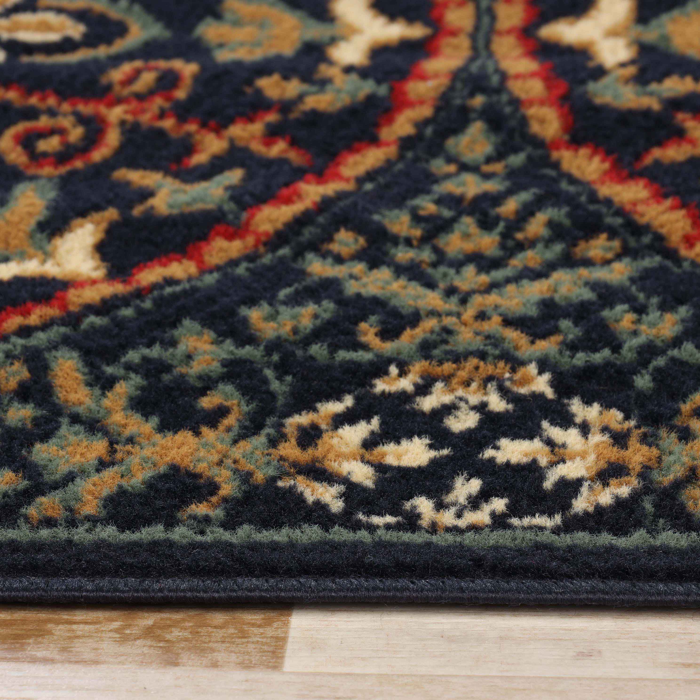Elegant Medallion Traditional Indoor Area Rug - Non-Slip Persian Style Carpet for Living Room, Bedroom, Dining Room Decor