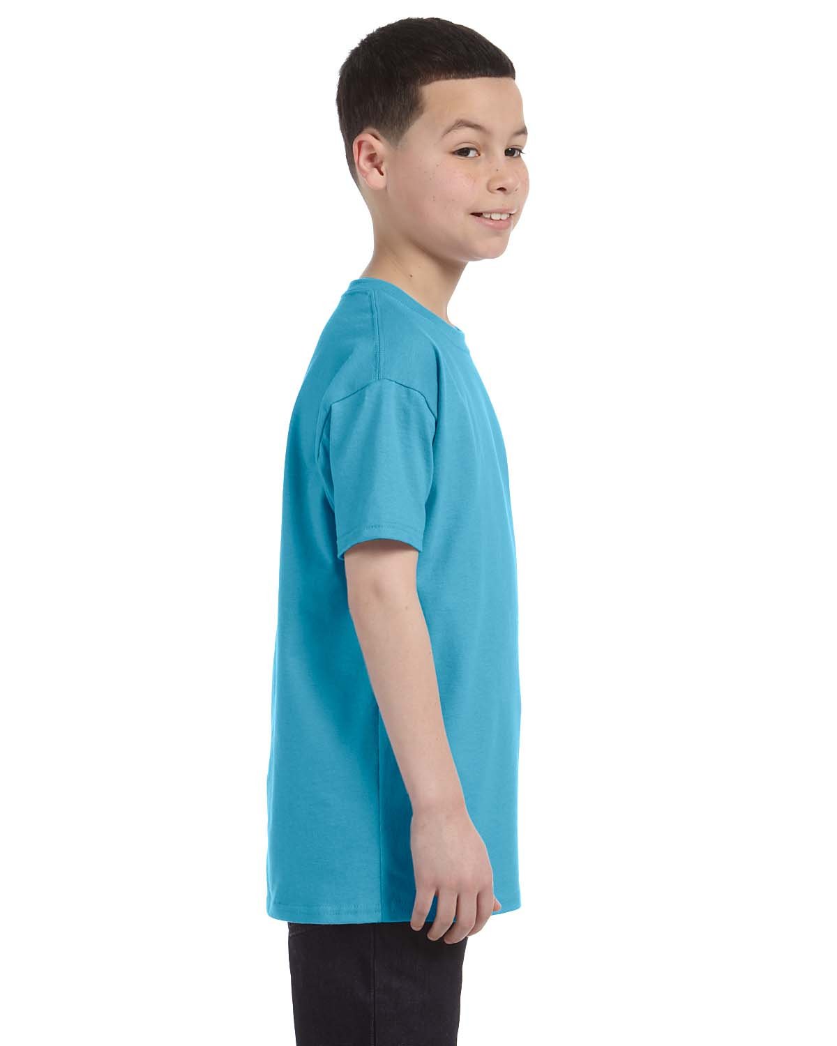 Jerzees Boys Heavyweight Blend Cotton T-Shirt - Aquatic Blue, Size 29B | Comfortable Kids Tee for School, Play & Everyday Wear