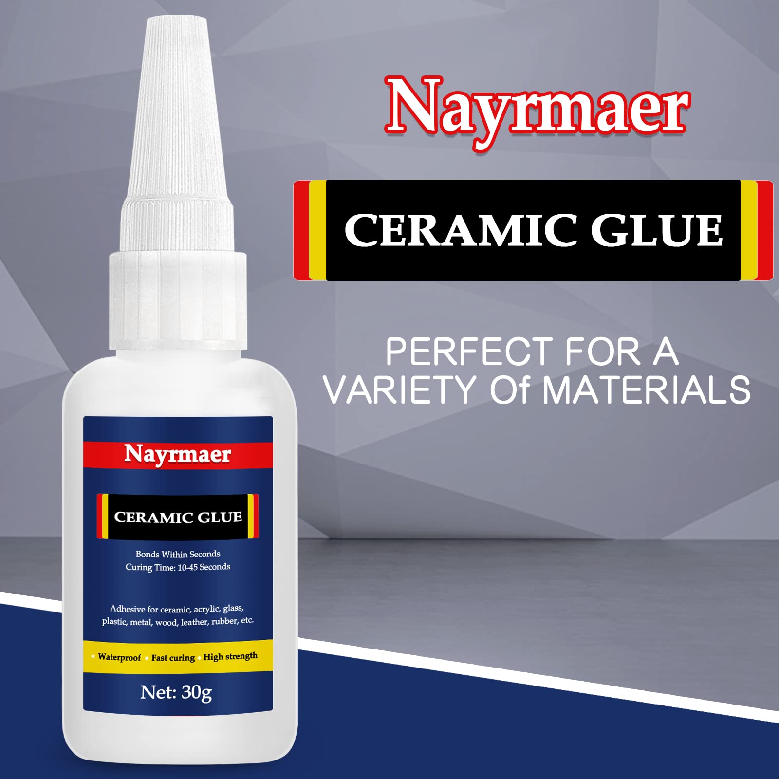 Ceramic Glue 30g - Strong Instant Adhesive for Repairing Ceramics, Porcelain, Glass, Plastic & Wood | Perfect for Home Repairs, DIY Crafts & Fixing Broken Dishes