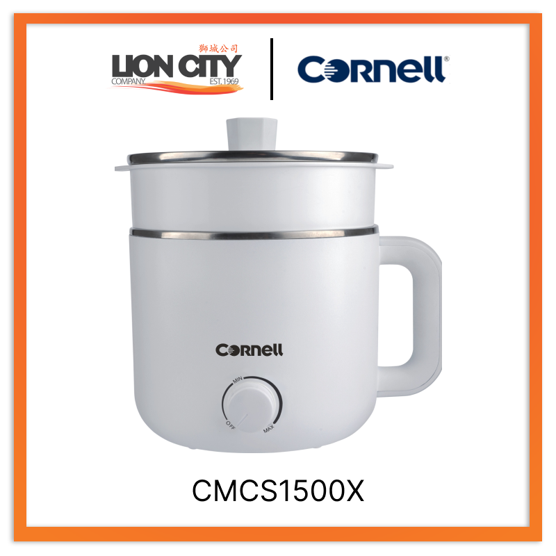 Cornell 1.5L Mini Multi Cooker with Steam Tray CMCS1500X - Compact Electric Rice Cooker, Slow Cooker & Food Steamer - Perfect for Dorms, Offices & Small Kitchens
