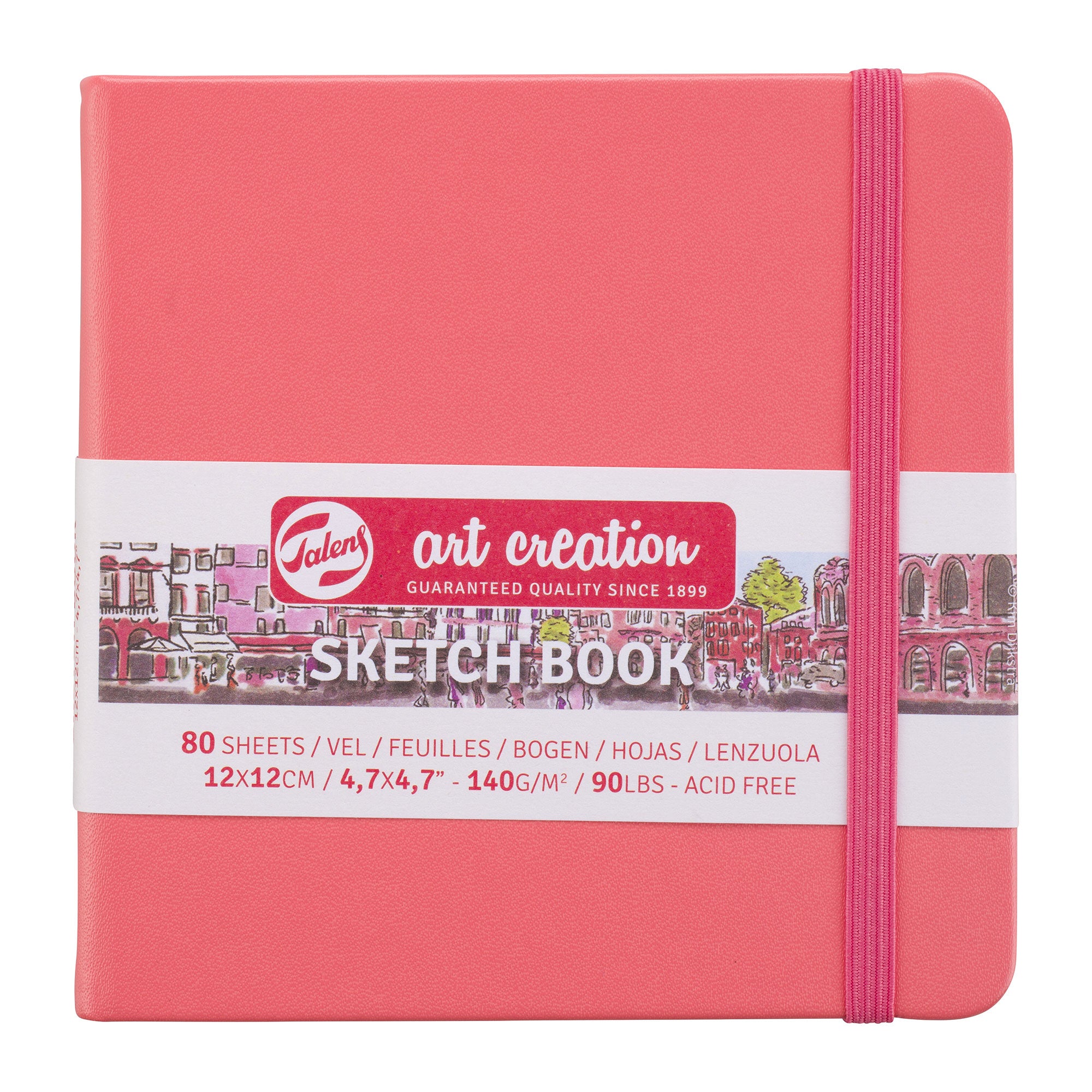 Premium Sketchbook for Artists - Coral Cover, Acid-Free Paper, 100 Sheets - Perfect for Drawing, Sketching & Watercolor Painting - Ideal Gift for Artists & Students