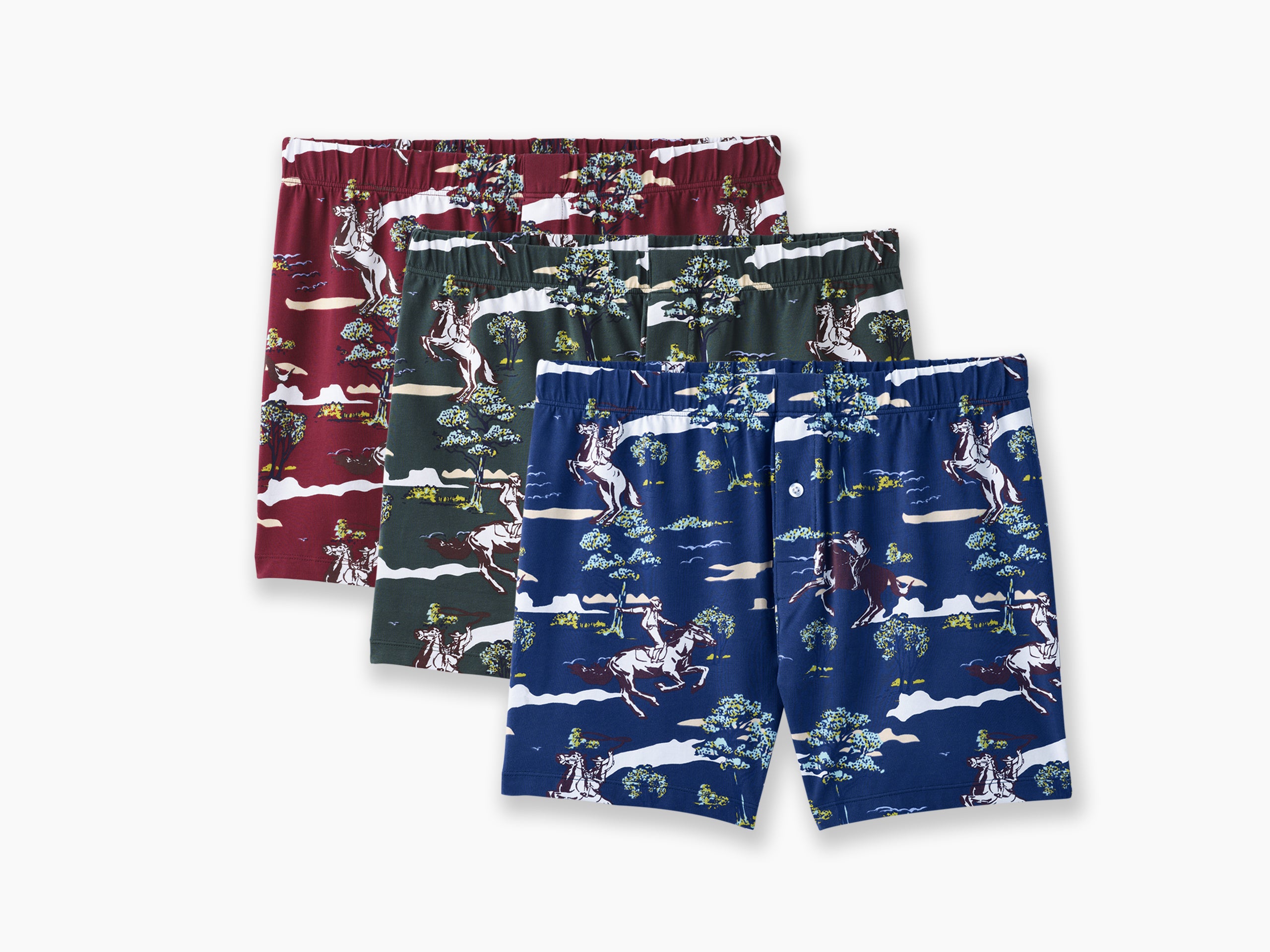 Slim Fit Boxer Briefs for Men - Soft & Breathable Rodeo 3 Pack Underwear - Perfect for Daily Wear, Workout & Sports