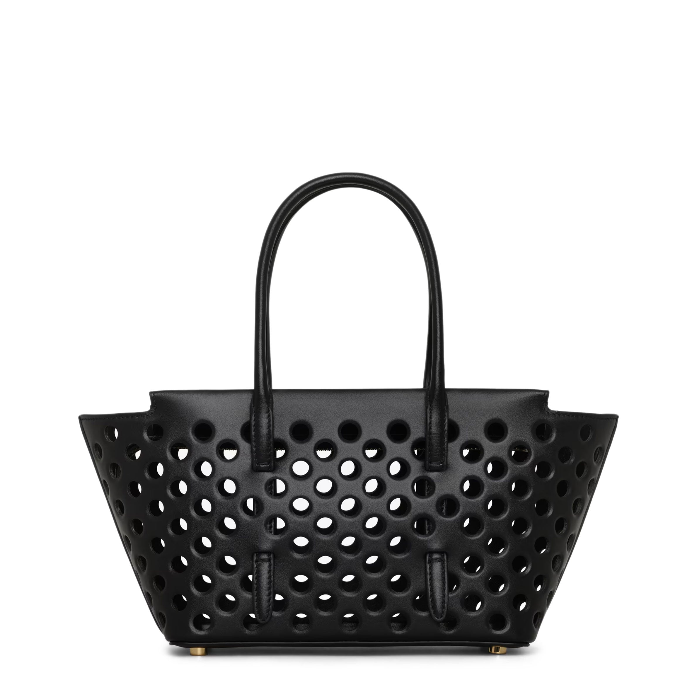 Neo Mina 20-Inch Perforated Calfskin Leather Handbag in Noir Black - Perfect for Work, Travel & Everyday Use
