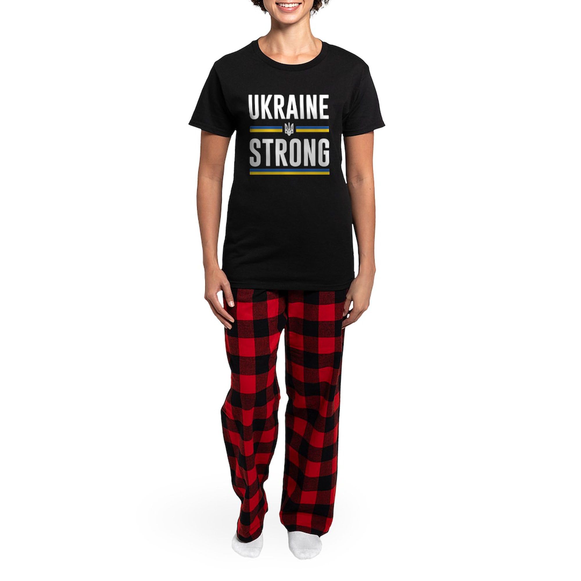 Ukraine Strong Women's Dark Pajamas - Cozy Sleepwear for Home & Lounge