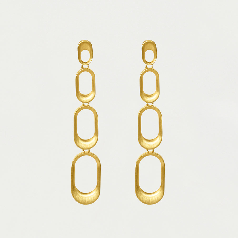 Bleecker Statement Drop Earrings in Gold - Elegant Dangle Earrings for Women, Perfect for Parties, Weddings & Special Occasions
