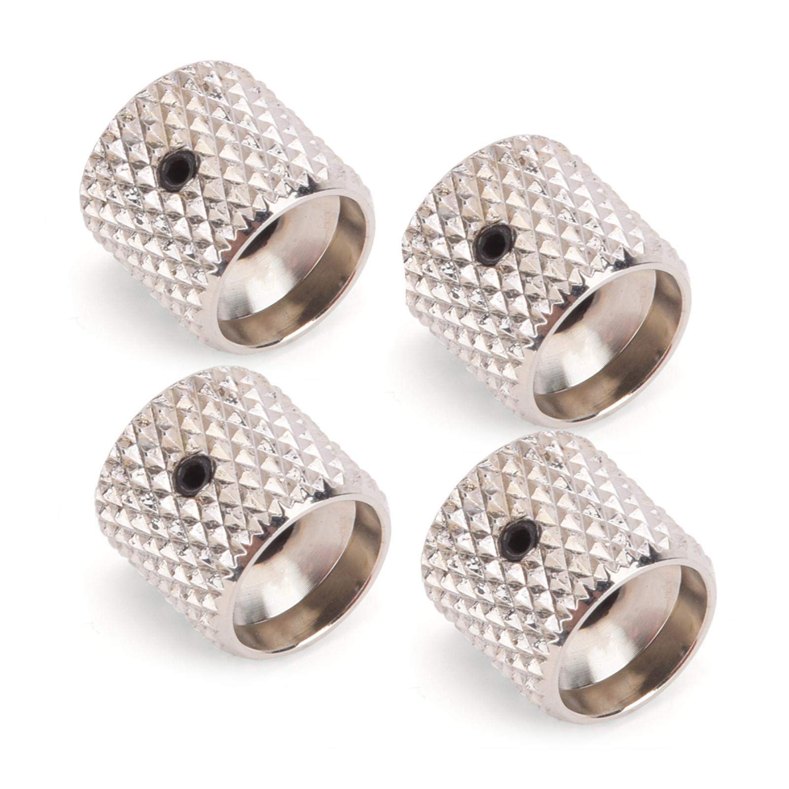 Shanrya 4pcs Electric Guitar Speed Control Knobs with Hex Wrench - Durable Silver Tone Knobs for Smooth Volume Adjustment - Perfect for Guitar Upgrades, Live Performances & Studio Recording