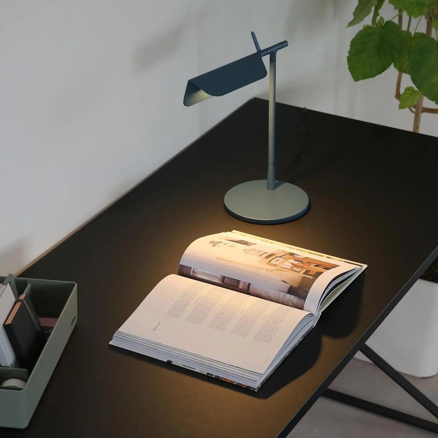 Pivot Ease Adjustable LED Table Lamp with USB Port - Modern Desk Light for Home Office, Bedroom & Study Room - Perfect for Reading, Working & Nightstand Use