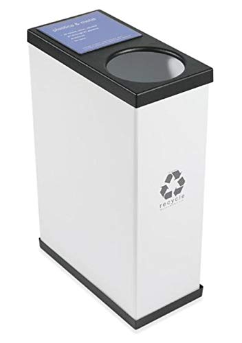RecycleBoxBin Single Recycling Bin - 25 Gallon Large Capacity, Durable All-Plastic Construction, Lightweight with Changeable Label System | Perfect for Home, Office & Classroom Recycling Organization