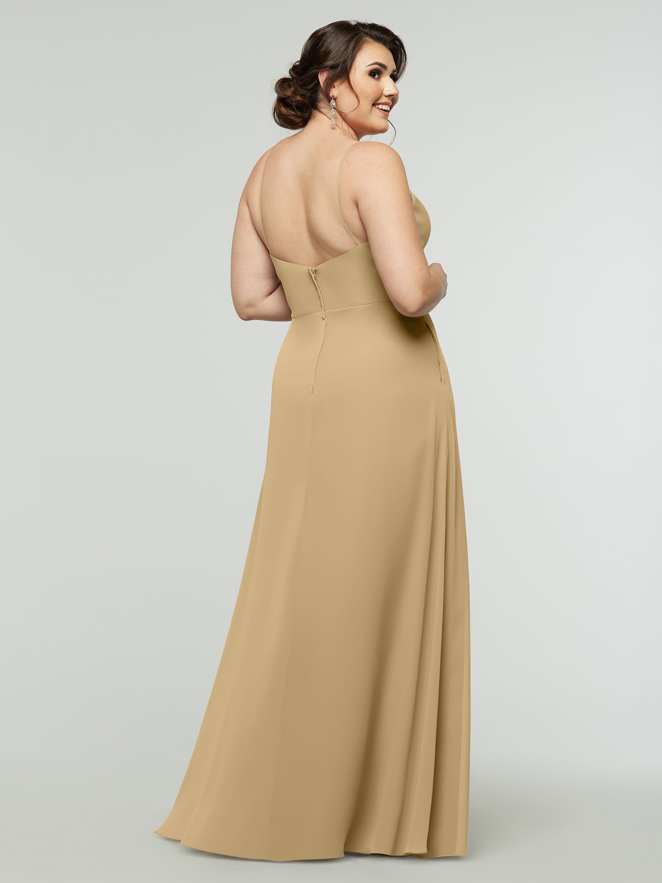 Elegant 80182 Chiffon A-Line Bridesmaid Dress with V-Neck & Spaghetti Straps - Perfect for Weddings, Formal Events & Special Occasions