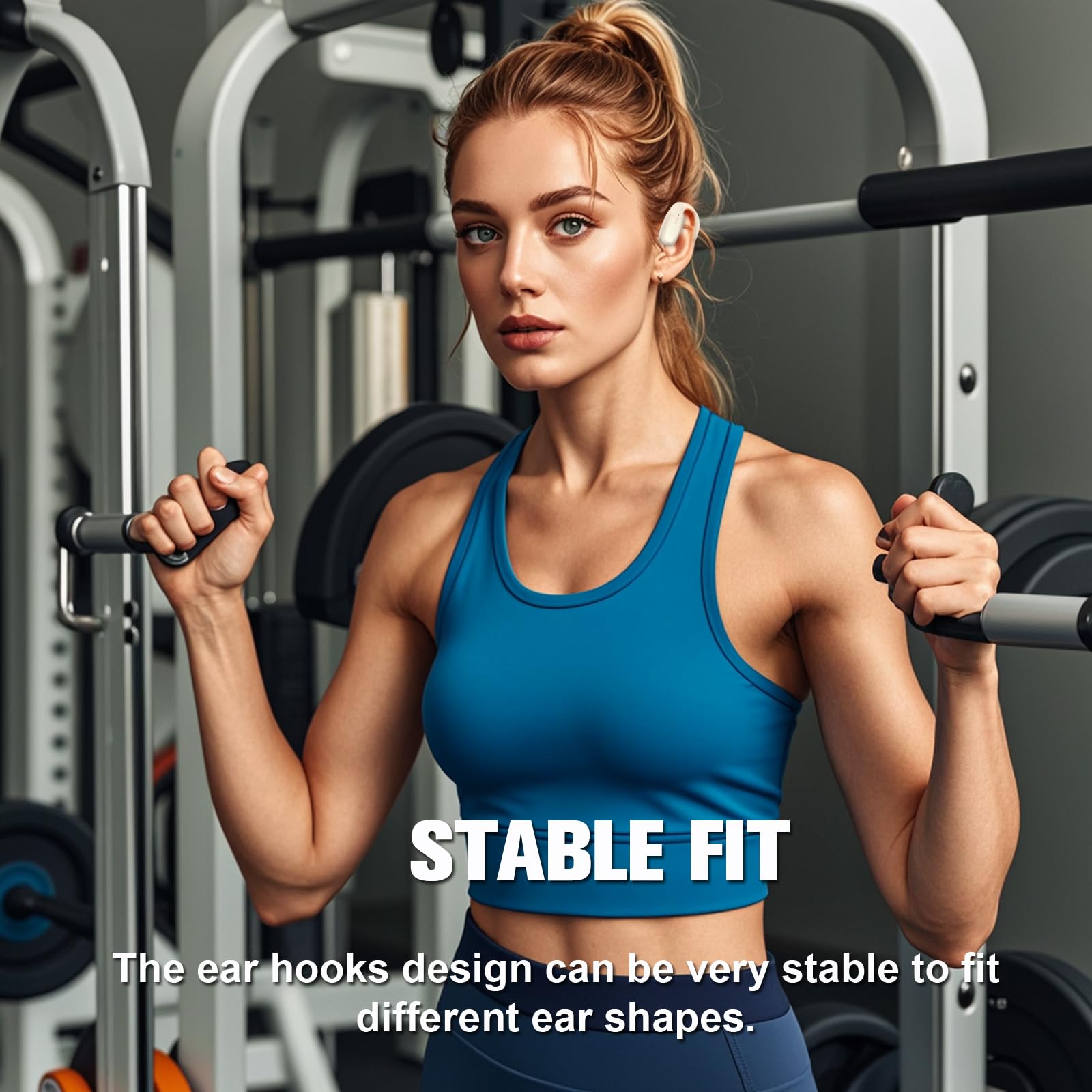 Wireless Bone Conduction Sports Earbuds with Secure Ear Hooks - Sweatproof Bluetooth Headphones for Running, Cycling & Workouts - Ideal for Kids & Adults Active Lifestyle